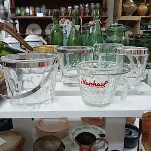 French Vintage Crystal and Glass Ice Buckets
