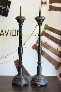 Sold: Original Napoleon III Wooden Candlesticks
