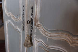 Sold: 19th Century French Oak Armoire ~ French Grey Painted Patina
