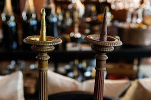 Sale: Antique French Brass Altar Candlesticks