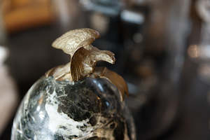 Antique Marble & Bronze Egg Statue