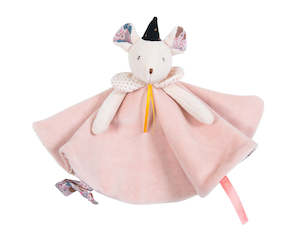 Moulin Roty: Moulin Roty | Cotton Comforter | Mimi The Mouse | Pink Print | Size: 21cm | Age: 0+