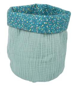 Moulin Roty | 100% Cotton Round Basket | Blue