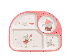 Moulin Roty | Bamboo Tray | Pink | Age: 0+