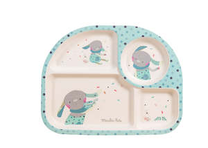 Safe Eco Bamboo Dishware For Babies And Toddlers Moulin Roty: Moulin Roty | Bamboo Tray | Blue | Age: 0+