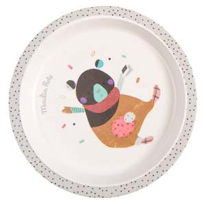 Safe Eco Bamboo Dishware For Babies And Toddlers Moulin Roty: Moulin Roty | Bamboo Plate | Grey | Age: 0+