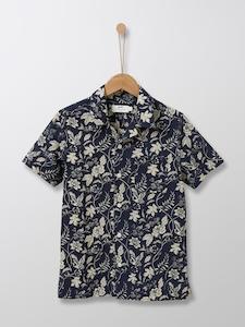 Cyrillus Paris | Boy's lightweight poplin shirt | 100% Cotton | Navy print | 6-8Y