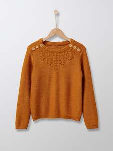 Tops: Cyrillus Paris | Girl's Knit Sweater | Mustard | 3Y, 4Y, 6Y