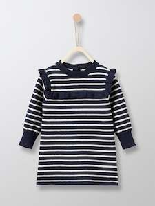 Cyrillus Paris | Girl's Nautical Knit Dress | Cotton + Wool | Sailor Stripe&hellip;