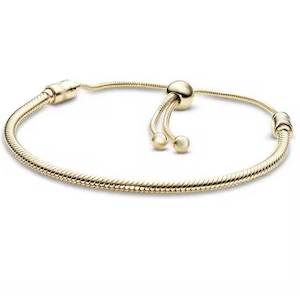 Bracelet: Gold Adjustable Bracelet for Collecting Charms