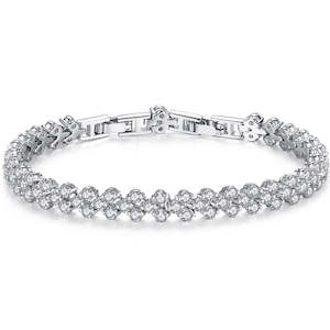 18K White Gold Crystal Tennis Bracelet "Lynley"