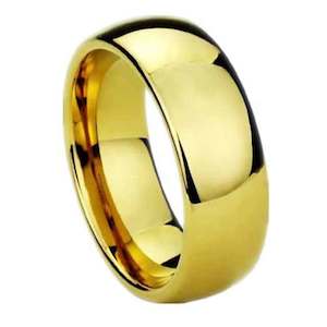 18K Gold Ring over Tungsten Carbide "Ainsley" (8mm)