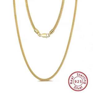 Chains: 18K Gold Mesh Link Chain (3mm)