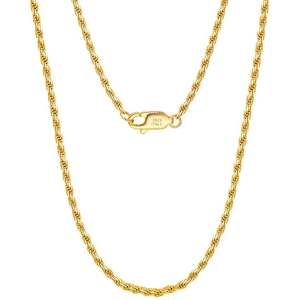 Gold Twisted Rope Chain Necklace (Width 1.2mm)