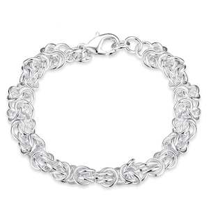 Chains: 925 Sterling Silver byzantine style bracelet with lobster clasp "Cassie"