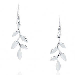 925 Sterling Silver Leaf Earrings "Anewa"