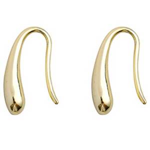 French Hook: 18K Gold Minimalist Teardrop Earrings "Bevina" (15mm)