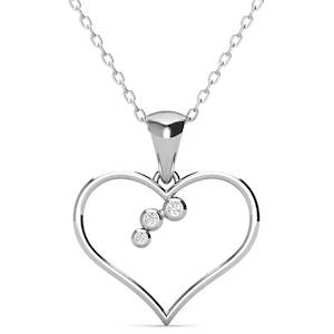 18K White Gold Heart Necklace "Trisha"
