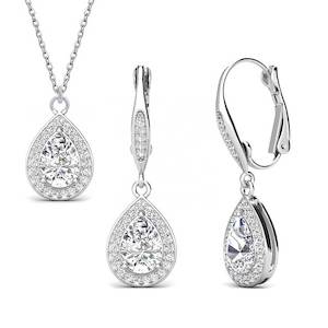 Jewellery Set: 18K White Gold Premium Crystal Jewellery Set "Senorita"