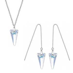 Jewellery Set: 925 Sterling Silver Crystal Jewellery Set "Elara" (Crystal)