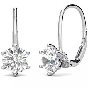 925 Sterling Silver Moissanite Earrings "Roslyn"