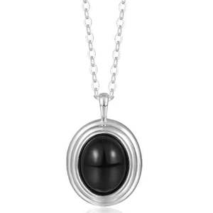 New Zealand Theme: Silver Black Onyx Pendant Necklace "Jupelle"