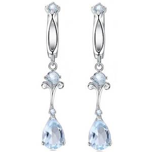 Special Occasions: 925 Sterling Silver Earrings with Sky Blue Topaz "Edina"