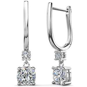 Special Occasions: 925 Sterling Silver Drop Moissanite Earrings "Cara"