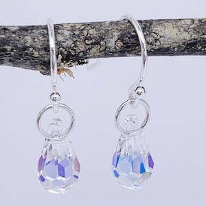 All: Silver Crystal Drop Earrings "Allira"