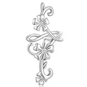 Earrings: Silver Floral Ear Cuff "Yolen"