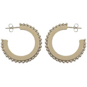 Gold Hoop Earrings with Gold beads "Orla"