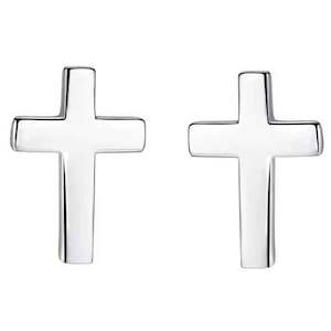 Studs: 925 Sterling Silver Cross Stud Earrings "Salome"