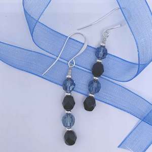 Frenelle Design: Silver Drop Earrings "Azula" (Blue)