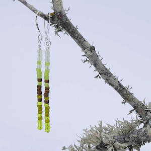 Frenelle Design: 925 Sterling Silver 70mm Drop Earrings "Dresden" (Wasabi)