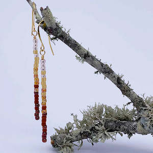 Tassels: 18K Gold 70mm Drop Earrings "Dresden" (Terracotta)