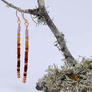 Tassels: Rose Gold 70mm Drop Earrings "Dresden" (Terracotta)