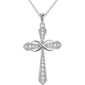 925 Sterling Silver Infinity Cross Necklace "Judith"