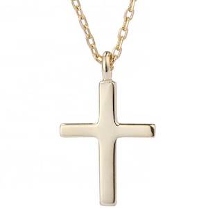 18K Gold Cross Minimalist Design Gold Chain Necklace "Yolanda"