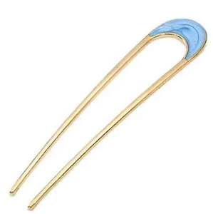 Hair Fork with enamel top "Theresa" (Blue)