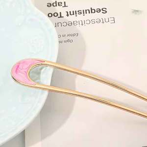Pink Red: Hair Fork with enamel top "Theresa" (Pink)