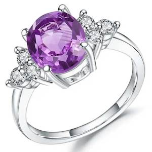 Purple Amethyst: 925 Sterling Silver Ring "Countess" (Amethyst)