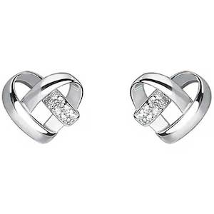 Sale: 925 Sterling Silver Heart Earrings "Leya"