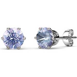 18K White Gold Alexandrite Stud Earrings "Petunia"