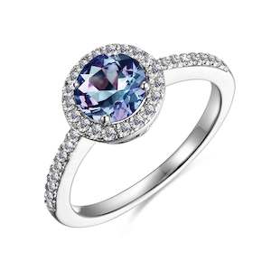 18K White Gold Alexandrite Ring "Alison"