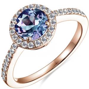 Alexandrite: Rose Gold Alexandrite Dress Ring "Alison"