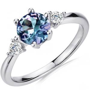 Alexandrite: 18K White Gold Alexandrite Crystal Ring "Amal"
