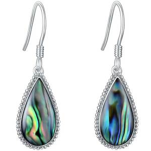 All: Silver Teardrop Paua Earrings "Ariki"