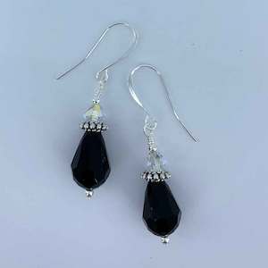 All: Black drop earrings with AAA Grade crystals "Jamal" (Crystal)