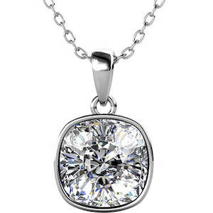 All: 18K White Gold Crystal Necklace "Sharon" (Crystal)