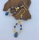 18K Gold FRENELLE exclusive design blue earrings "Arabian Nights"
